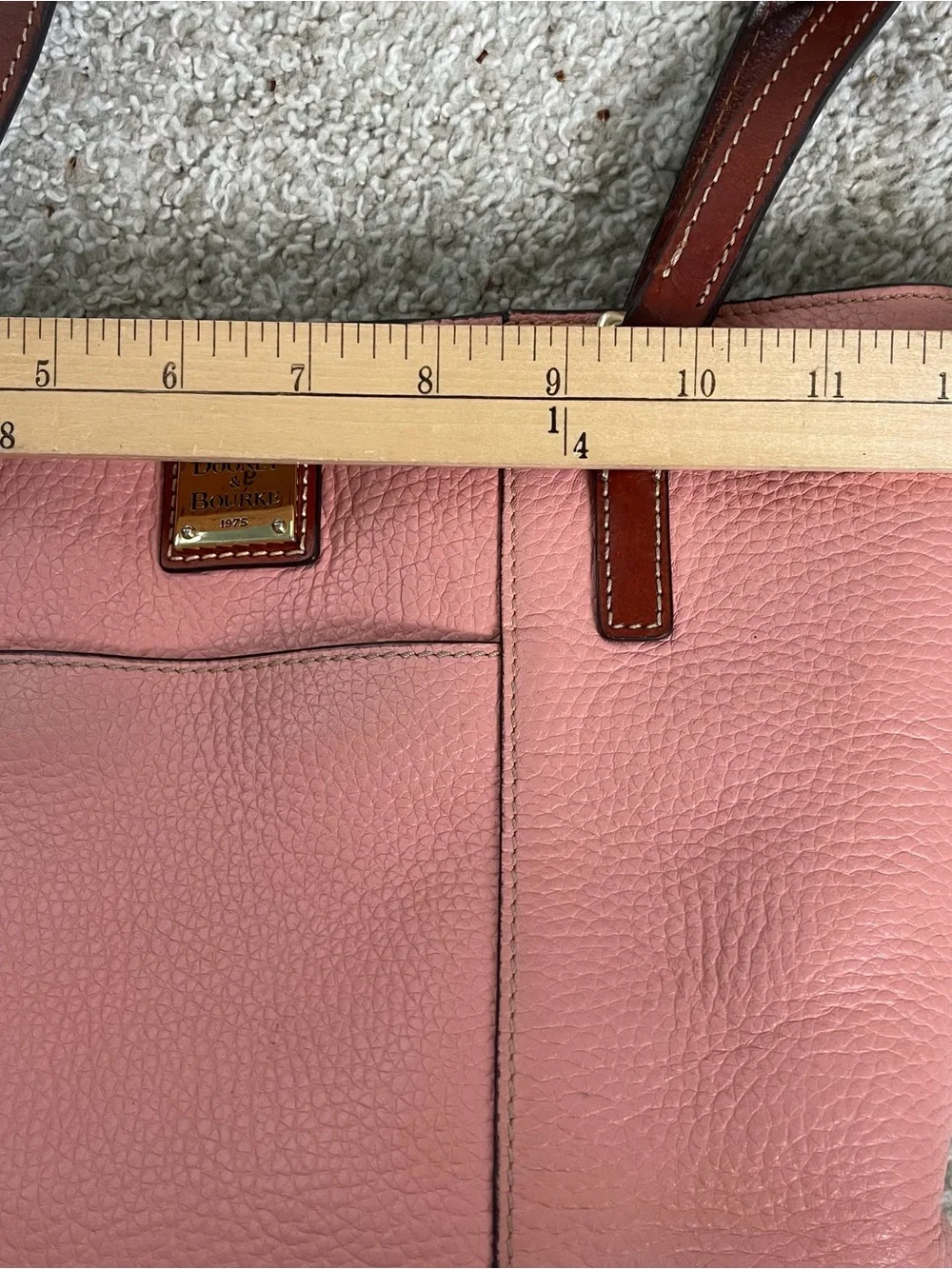 Dooney & Bourke Pebble Leather Small Lexington Shopper Pale Pink Purse Classic